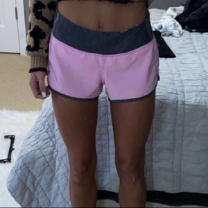 lulu pink and grey shorts